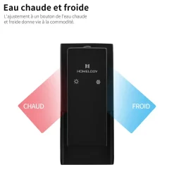 Robinet Lavabo Et Vasque|Homelody Robinet de Lavabo Cascade Noir Mitigeur de Lavabo Mono-trou Robinetterie Lave-mains Monocommande Robinet Salle de Bain