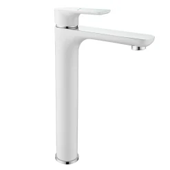 Bernstein Robinet de lavabo de haute qualité Robinet de Salle de bain 4025CW en blanc/chrome brillant