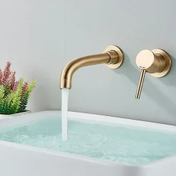 Rea Robinet de lavabo encastré Lungo long gold brush + box