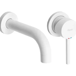 Robinet Lavabo Et Vasque|Rea Robinet de lavabo encastré Lungo white mat + box