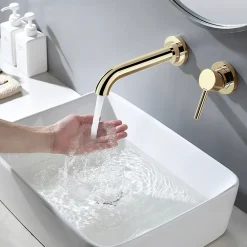 Robinet Lave-Mains|Rea Robinet de lavabo encastré LUNGO GOLD