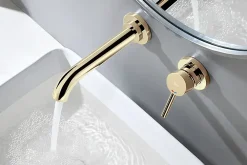 Robinet Lave-Mains|Rea Robinet de lavabo encastré LUNGO GOLD