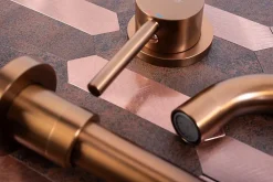 Robinet Lave-Mains|Rea Robinet de lavabo encastré Lungo brushed copper + box