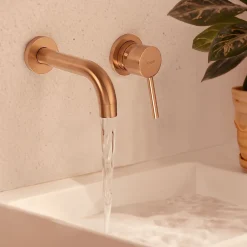 Robinet Lave-Mains|Rea Robinet de lavabo encastré Lungo brushed copper + box