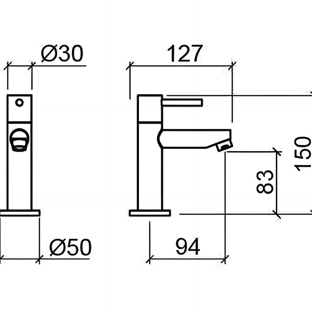 Sanindusa Robinet de lavabo ou lave-mains 1 eau (eau chaude ou eau froide) Simple 30 chromé