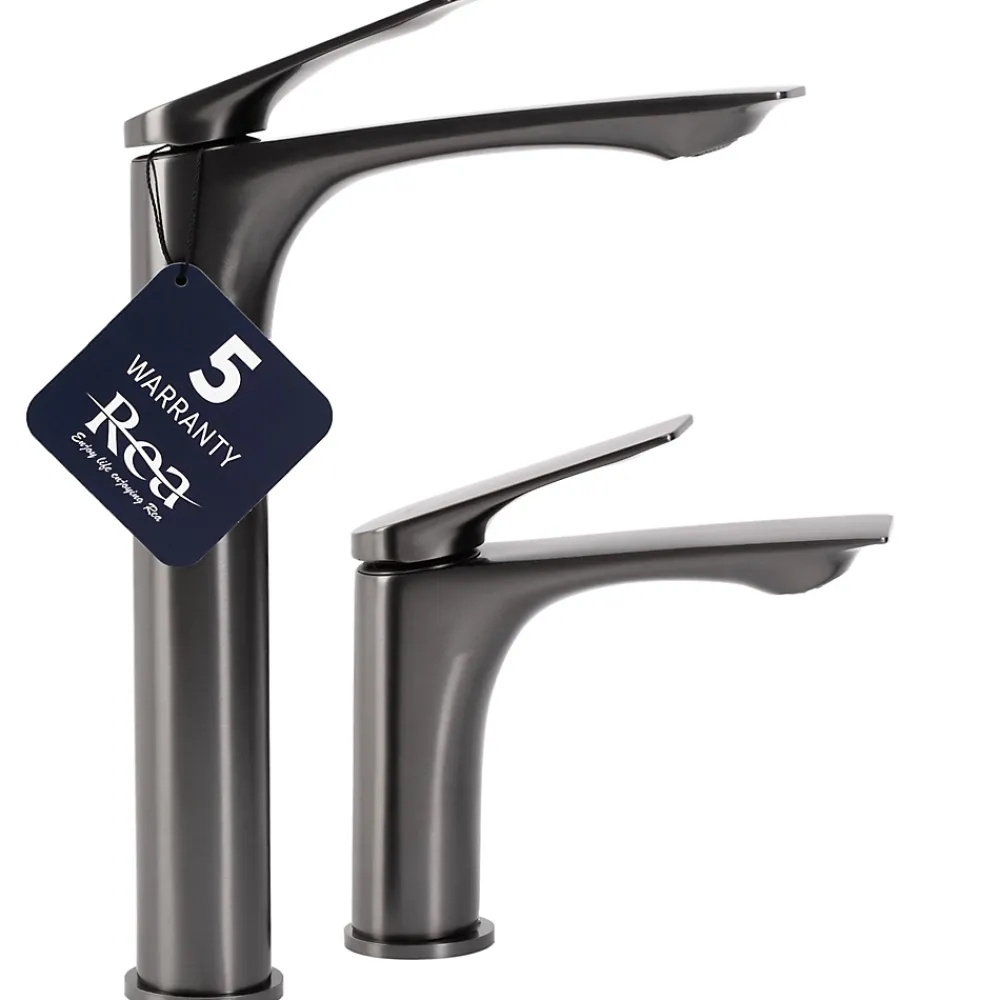 Rea Robinet de lavabo Avalon titanium low