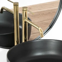 Robinet Lave-Mains|Rea Robinet de lavabo Lugano slim gold high