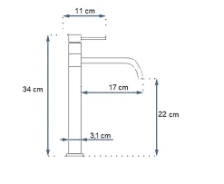 Rea Robinet de lavabo Lugano slim chrome high