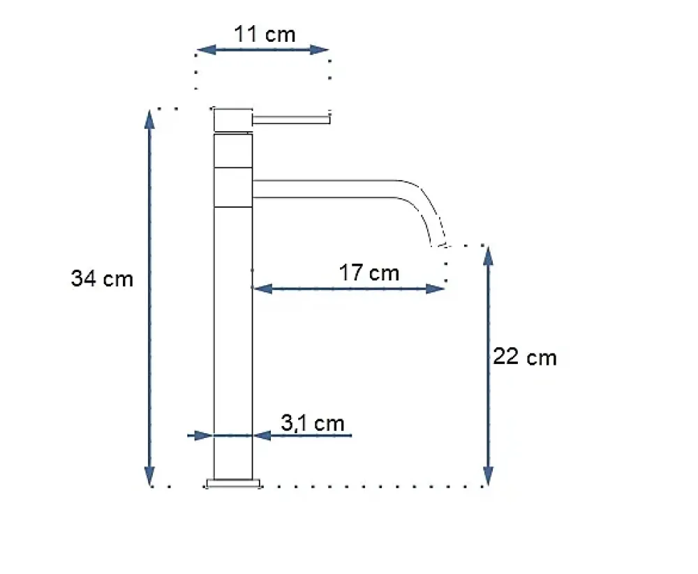 Rea Robinet de lavabo Lugano slim chrome high