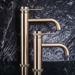 Rea Robinet De Lavabo Lungo Grip Low Brush Gold