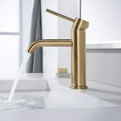 Robinet Lave-Mains|Rea Robinet de lavabo Lungo lungo gold brush