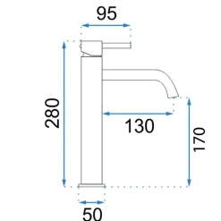 Rea Robinet De Lavabo Lungo Grip High Titanium