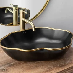 Robinet Lave-Mains|Rea Robinet De Lavabo Lungo High Brush Gold