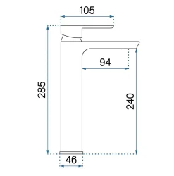 Rea Robinet De Lavabo My2021-21B Argus High Black