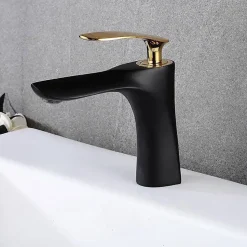 Robinet Lave-Mains|Rea Robinet de lavabo Orbit black gold low