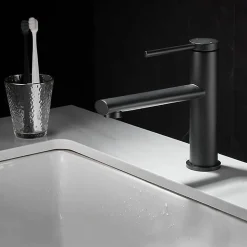 Rea Robinet de lavabo Oval black low