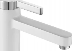 Rea Robinet de lavabo Polo white chrome low