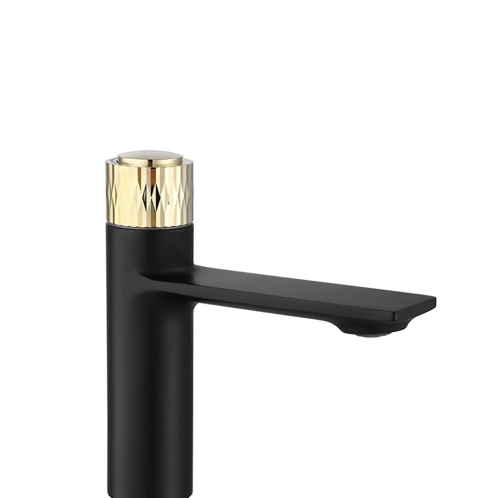 Rea Robinet de lavabo Storm black gold low