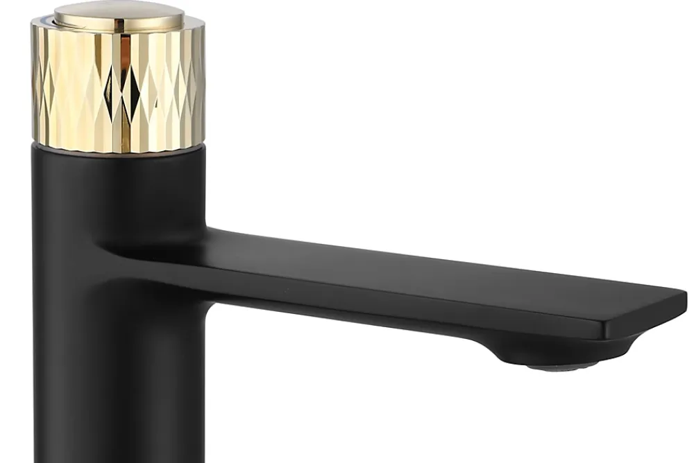 Rea Robinet de lavabo Storm black gold low