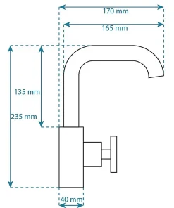 Robinet Lave-Mains|Rea Robinet de lavabo Vertigo side
