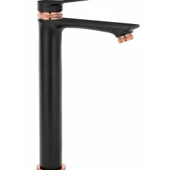Rea Robinet de lavabo Viral black rose gold high
