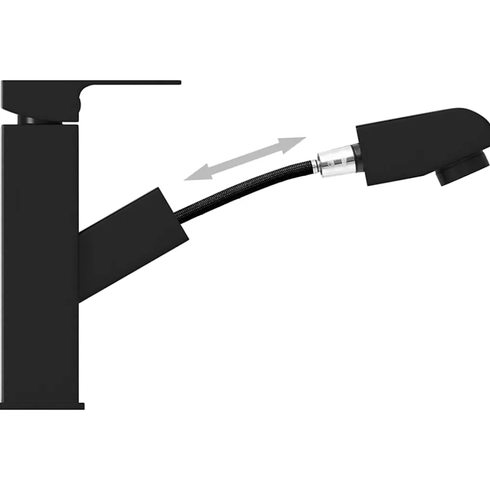 Robinet Lave-Mains|Helloshop26 Robinet de lavabo retractable de salle noir