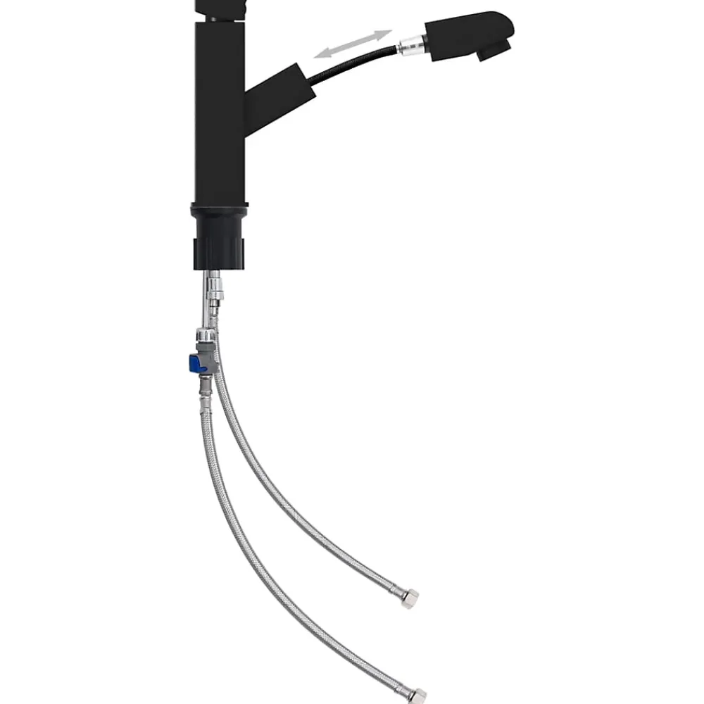 Robinet Lave-Mains|Helloshop26 Robinet de lavabo retractable de salle noir