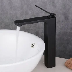 Kroos Robinet de lavabo surélevé pour Vasque Noir