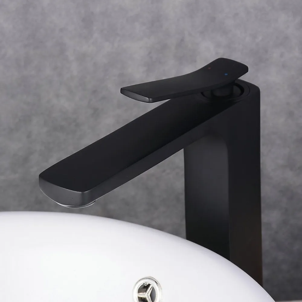 Kroos Robinet de lavabo surélevé pour Vasque Noir