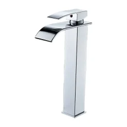 Robinet De Bidet|Deko Robinet de salle de bain à bec haut cascade en laiton mitigeur de lavabo robinet de lavabo chromé design moderne