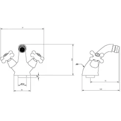 Robinet De Bidet|Kiamami Valentina Robinet De Salle De Bain Pour Bidet Avec Deux Poignées En Croix - Narciso