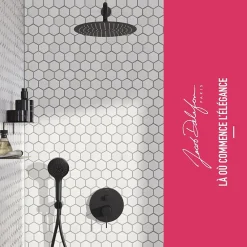 Jacob Delafon Robinet douche encastré thermostatique Metro, Noir mat Economie d'eau