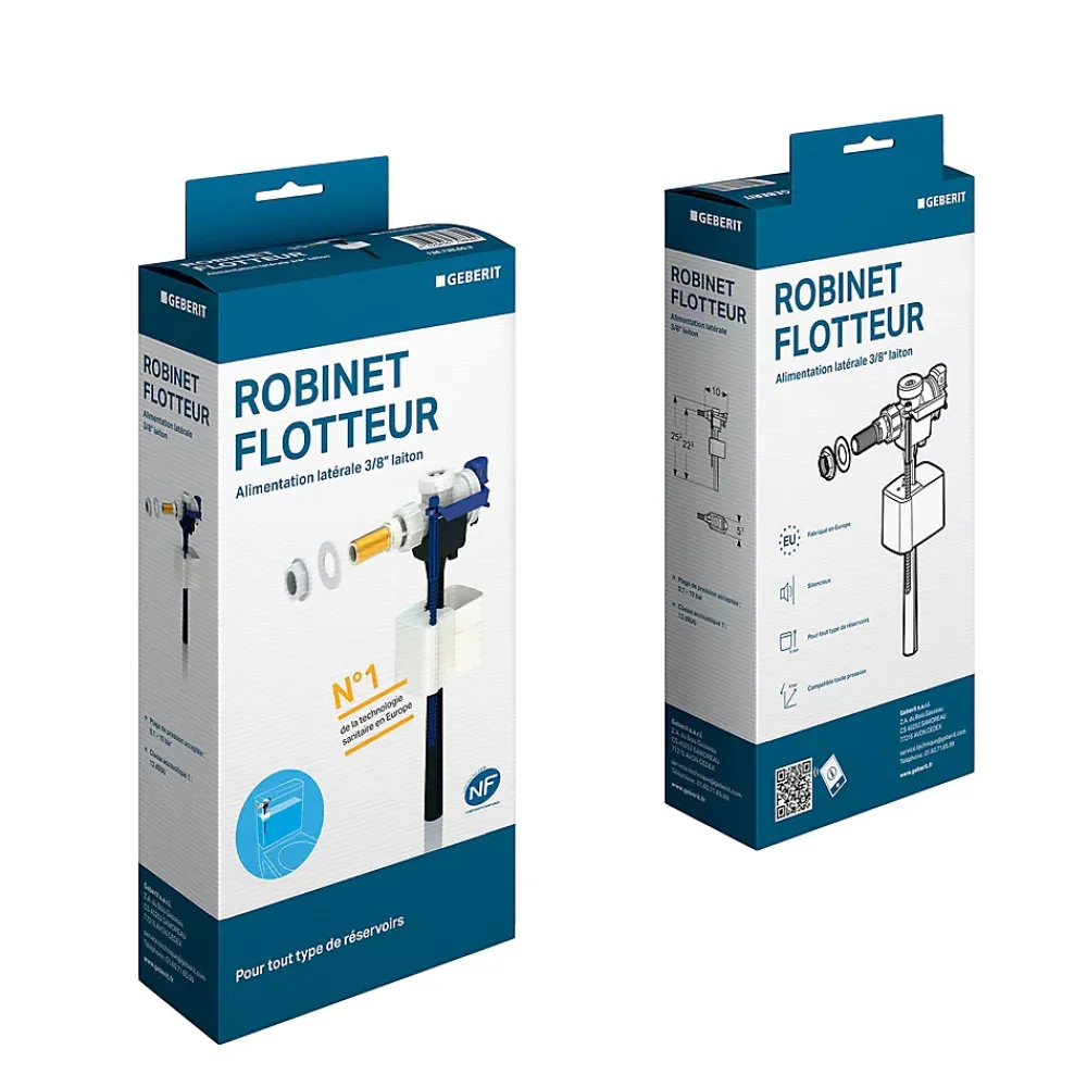 Geberit Robinet flotteur à alimentation latérale 3/8"