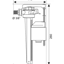 Chasse D'Eau|Wirquin Robinet flotteur latéral laiton Jollyfill 3/8