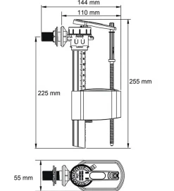 Urinoir|Dubourgel Robinet flotteur SR+ pour arrivée latérale - diam : entrée 3/8"