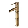 Deko Robinet haut en bambou, mitigeur de lavabo cascade, robinet d'eau chaude et froide à un trou, bec de déconnexion à 3 joints