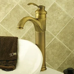 Robinet Lave-Mains|Kroos Robinet lavabo, finition en laiton pour un style classique