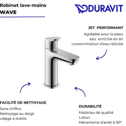 Robinet Lave-Mains|Duravit Robinet lave-mains eau froide Wave chromé brillant