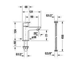 Robinet Lave-Mains|Duravit Robinet lave-mains eau froide Wave chromé brillant