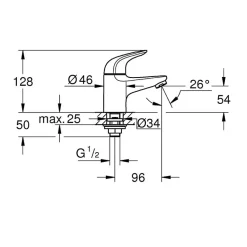 Robinet Lave-Mains|Grohe Robinet lave-mains Swift ouverture eau froide chromé