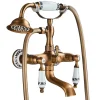 Robinet De Baignoire|Valaz Robinet melangeur mural retro pour baignoire FLORINA or ancien