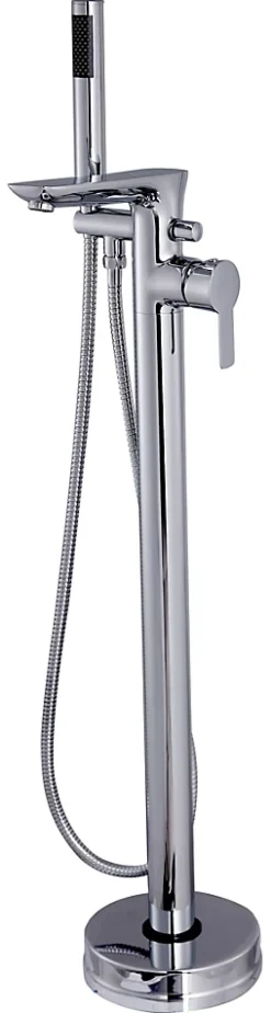 Invena Robinet Mitigeur Baignoire Chrome Haut Monocommande Sur Pied