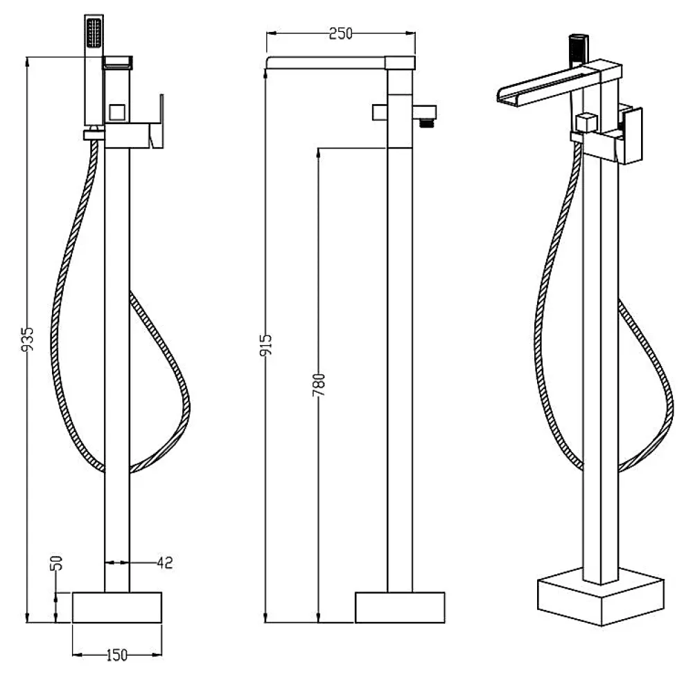 Colonne De Baignoire|Stano Robinet mitigeur baignoire cascade TANO sur pied
