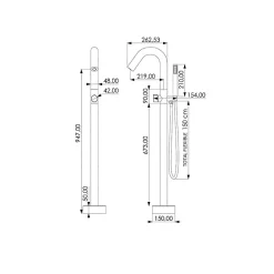 Colonne De Baignoire|Valaz Robinet mitigeur baindouche sur pied PILOS chrome