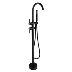 Colonne De Baignoire|Valaz Robinet mitigeur baindouche sur pied CALGARY noir mat