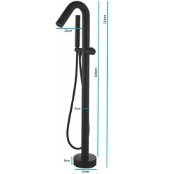 Colonne De Baignoire|Valaz Robinet mitigeur baindouche sur pied PILOS noir mat