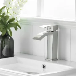 Saniverre Robinet mitigeur bec cascade LERIO chrome brossé -