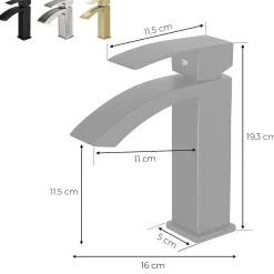 Saniverre Robinet mitigeur bec cascade LERIO chrome brossé -