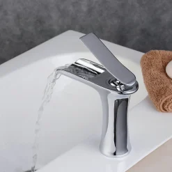 Robinet Lave-Mains|Kroos Robinet Mitigeur chromé en cascade pour lavabo