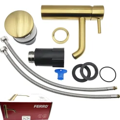 Ferro Robinet mitigeur CIRICULUS Or brossé + bonde